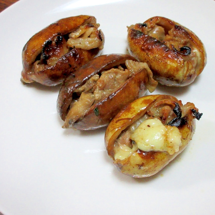 とろ~りジューシー!チーズ入りあけびの肉詰め山形産